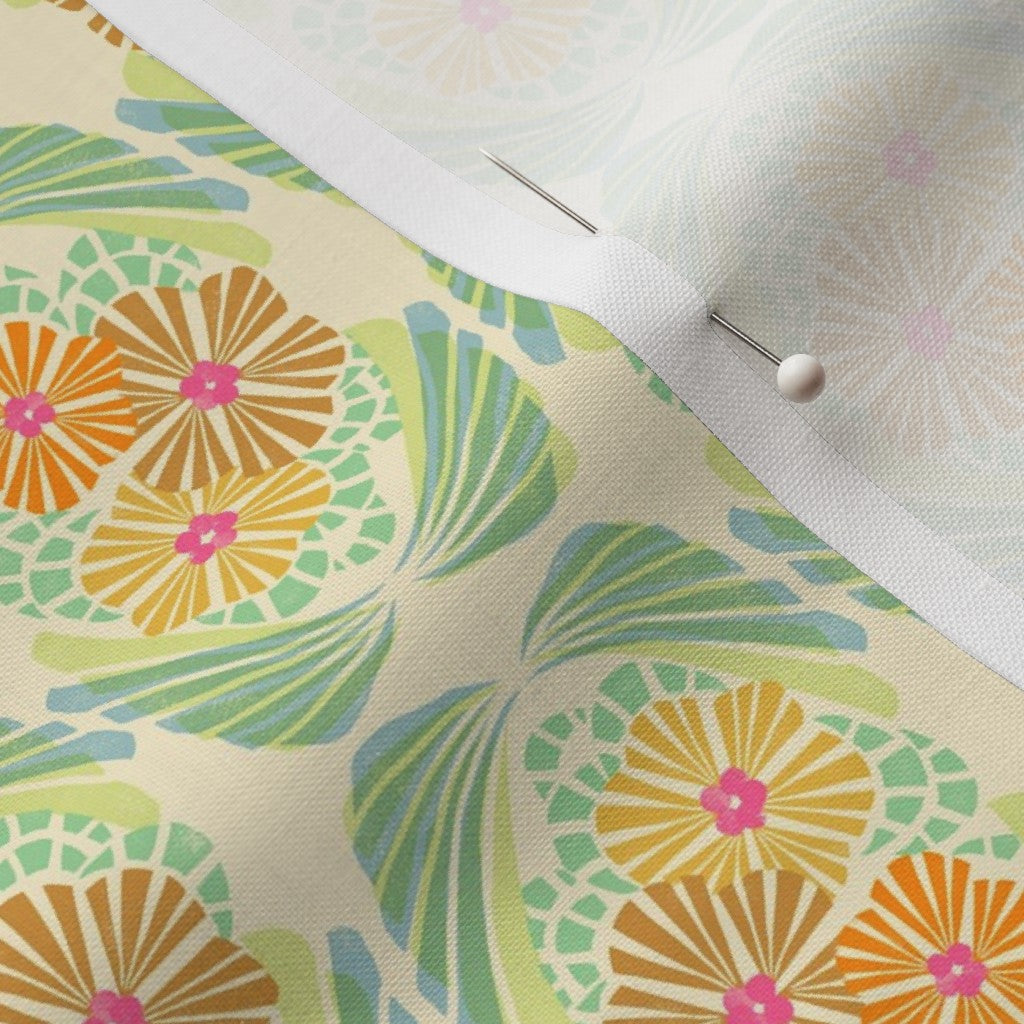 Modern Art Deco Floral Green and Cinnamon