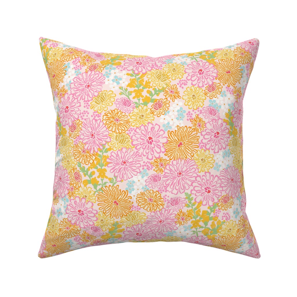 Zinnia and Snap Dragon Floral Pink