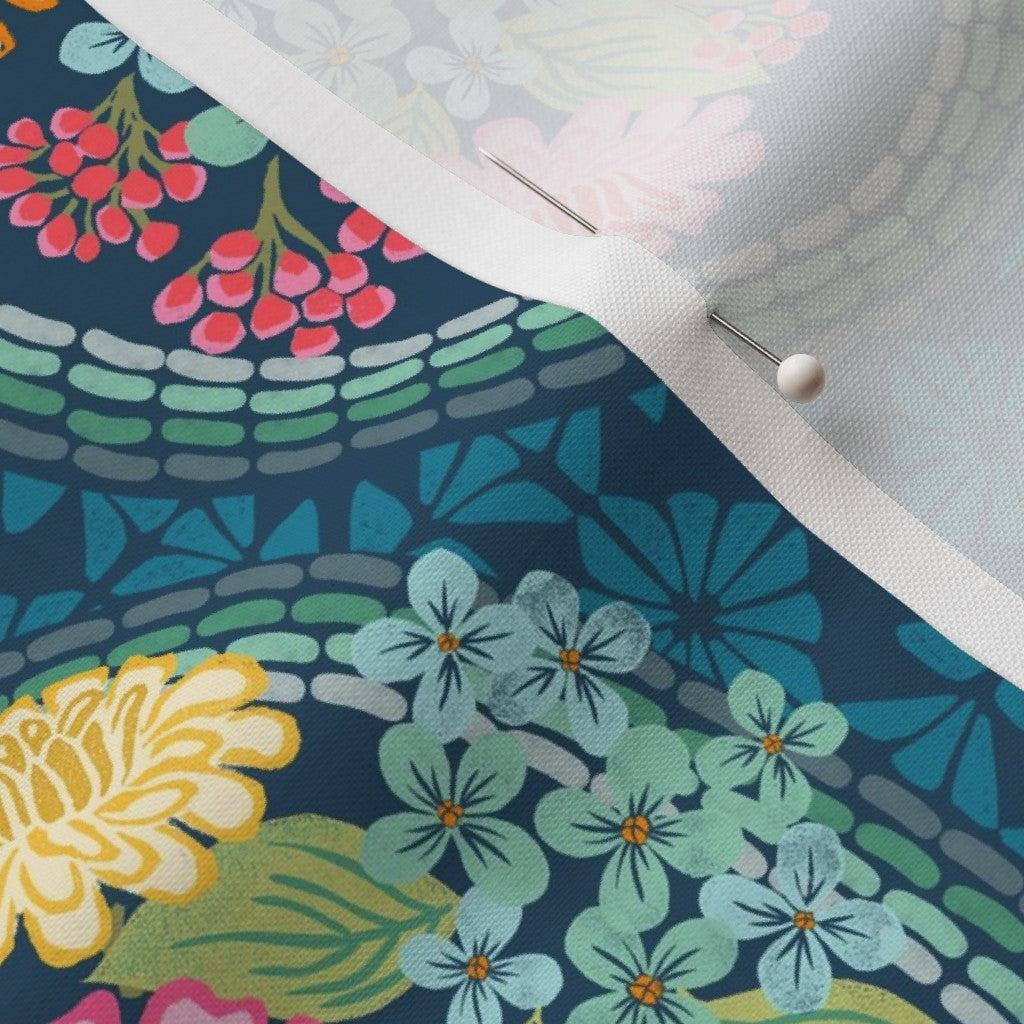 Zinnia Bouquet Floral Dark Navy