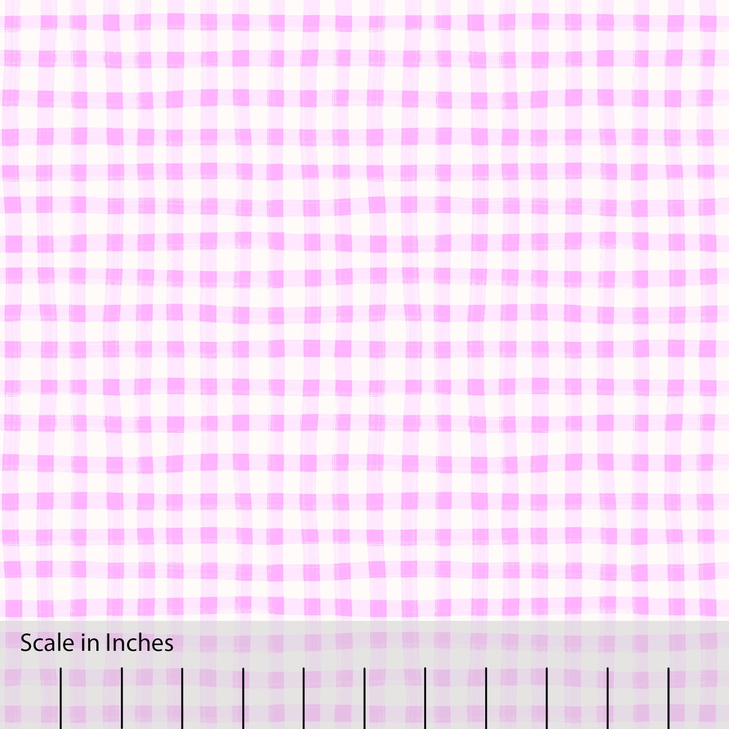 Hand Painted Gingham Fabric by the Yard Radiant Orchid