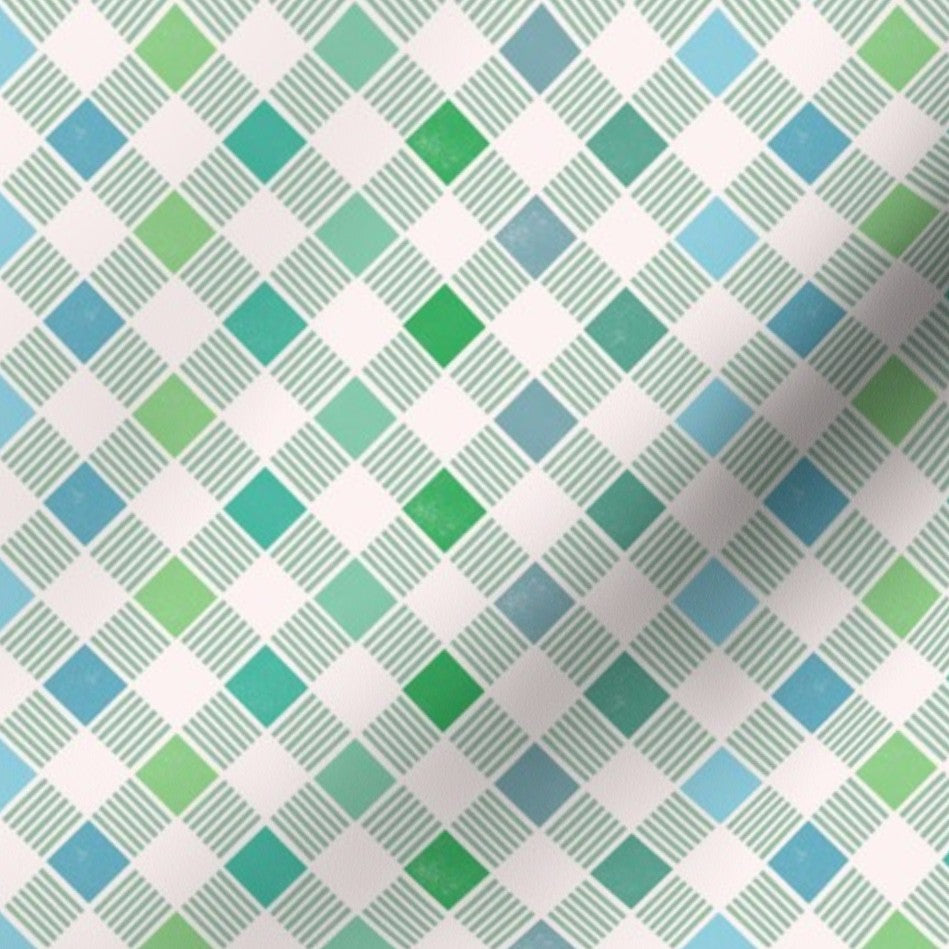Big Bold Contemporary Plaid Blue Green