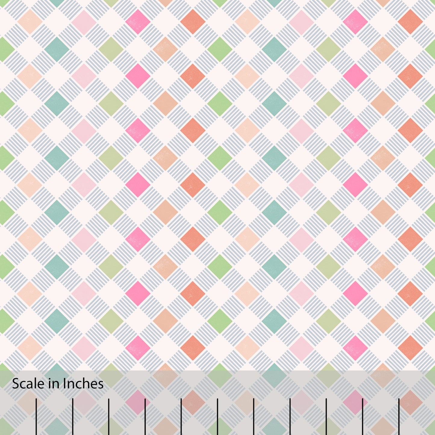 Big Bold Contemporary Plaid Pastel Pink and Green
