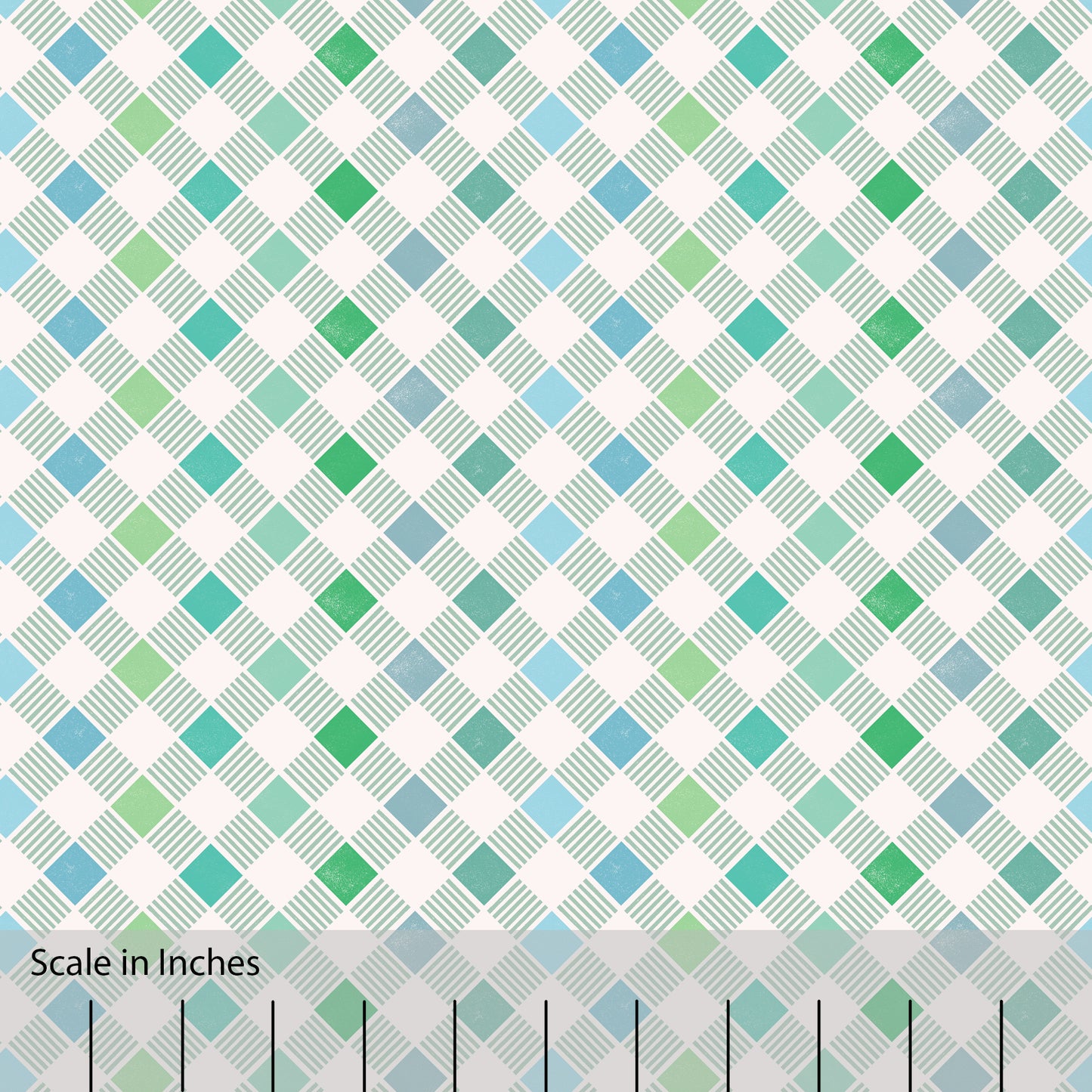 Big Bold Contemporary Plaid Blue Green