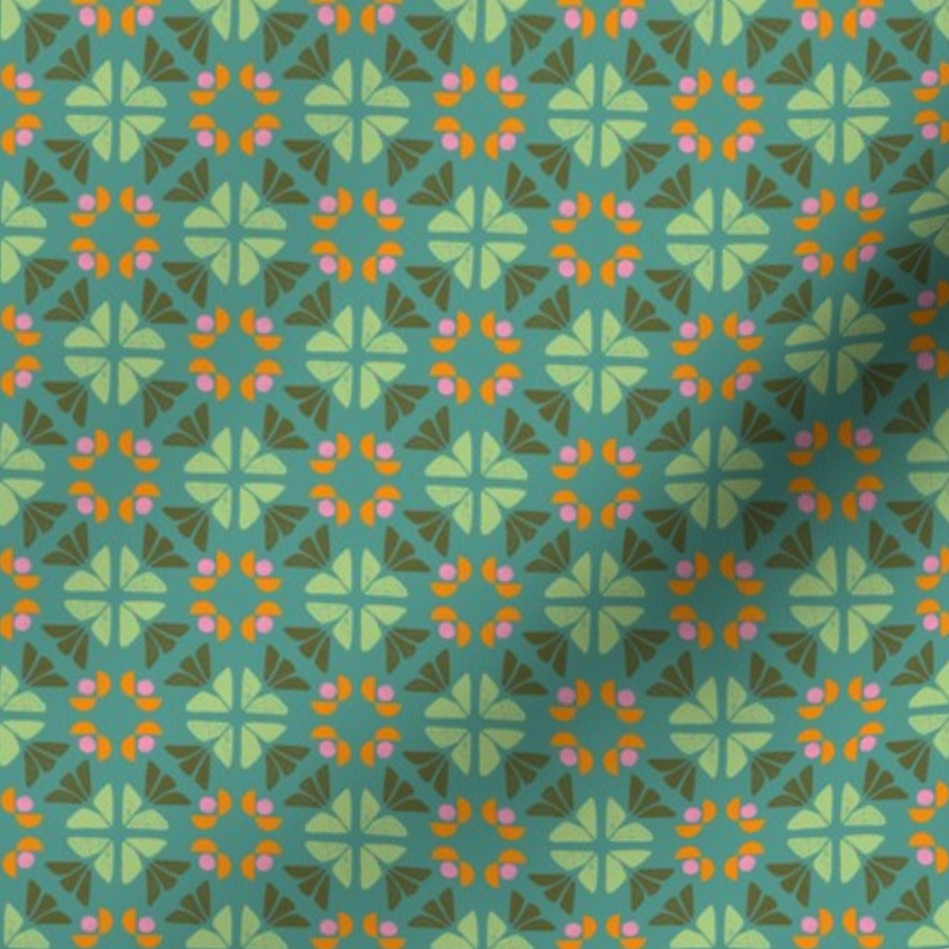 Geometric Medallion Tile Jade Green