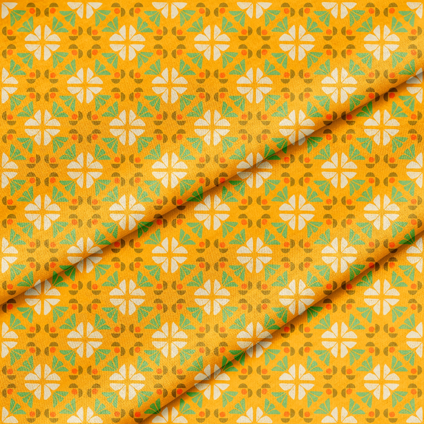 Geometric Medallion Tile Golden Yellow