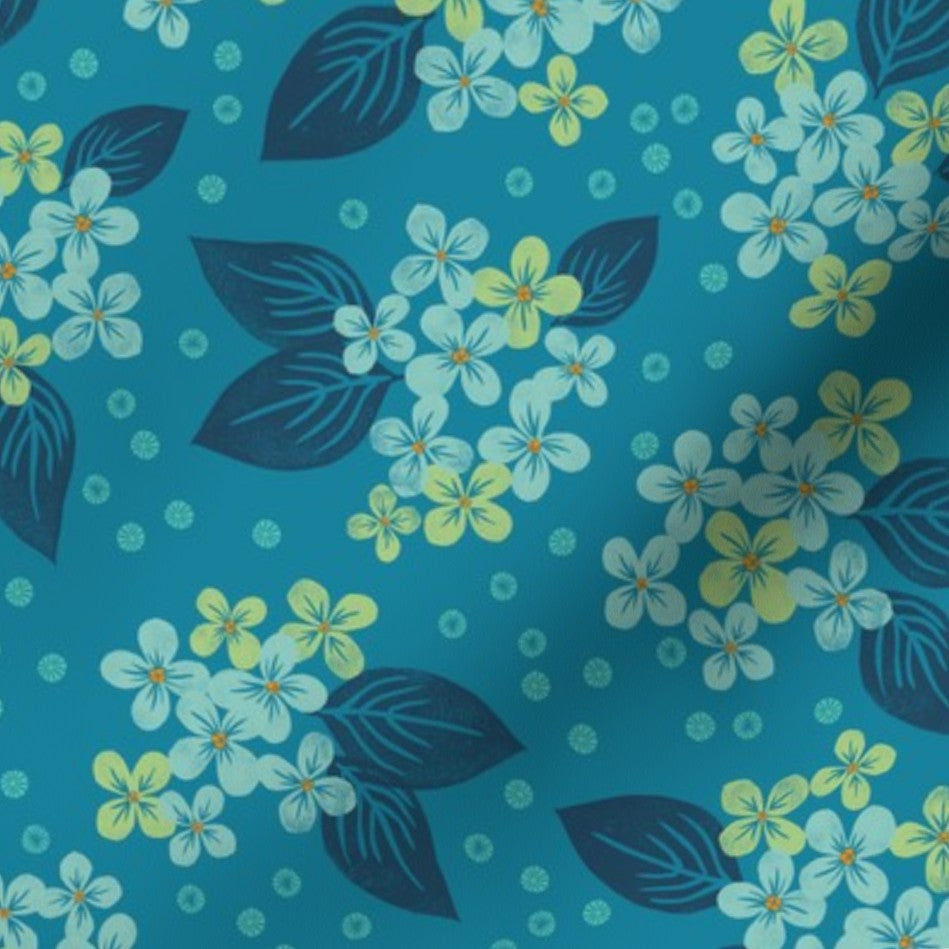 Hydrangea Toss Dark Teal Blue