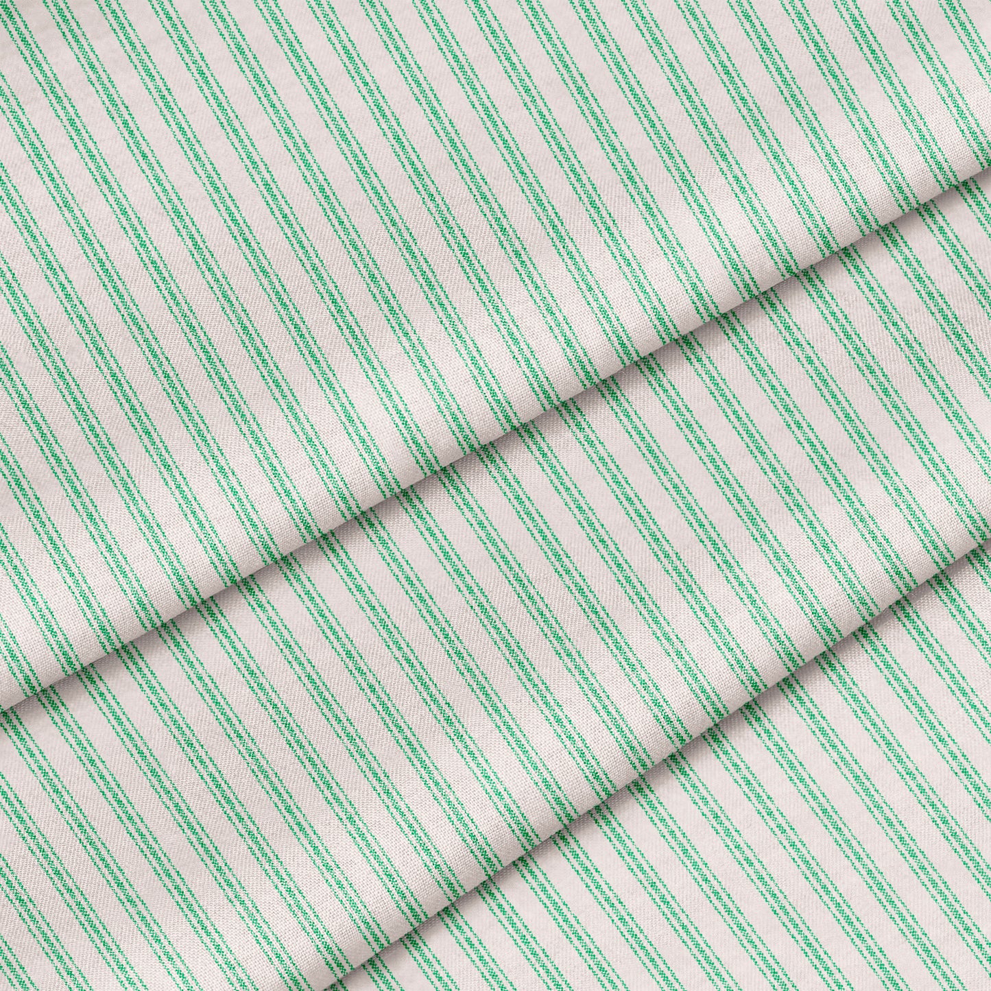 Classic Ticking Stripe Fabric by the Yard Kelly Green