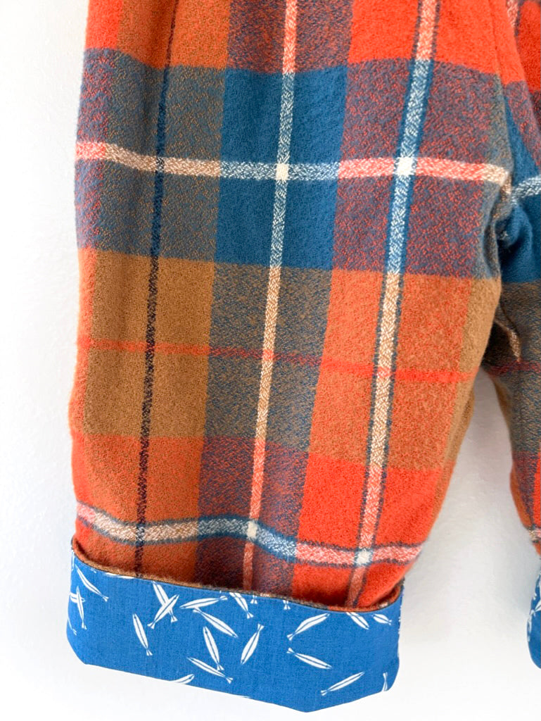 flannel reversible pants in minnow and plaid
