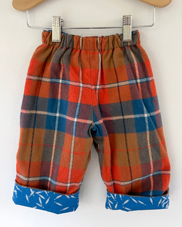 flannel reversible pants in minnow and plaid