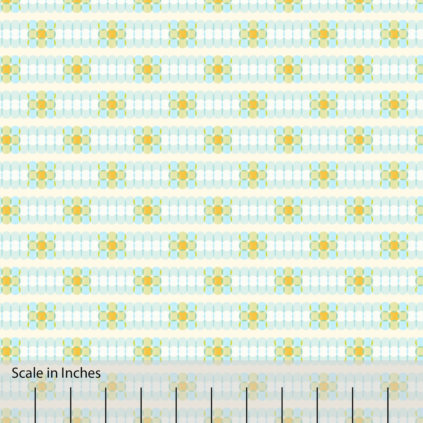 Oval Overlap Stripe Cream and Light Blue