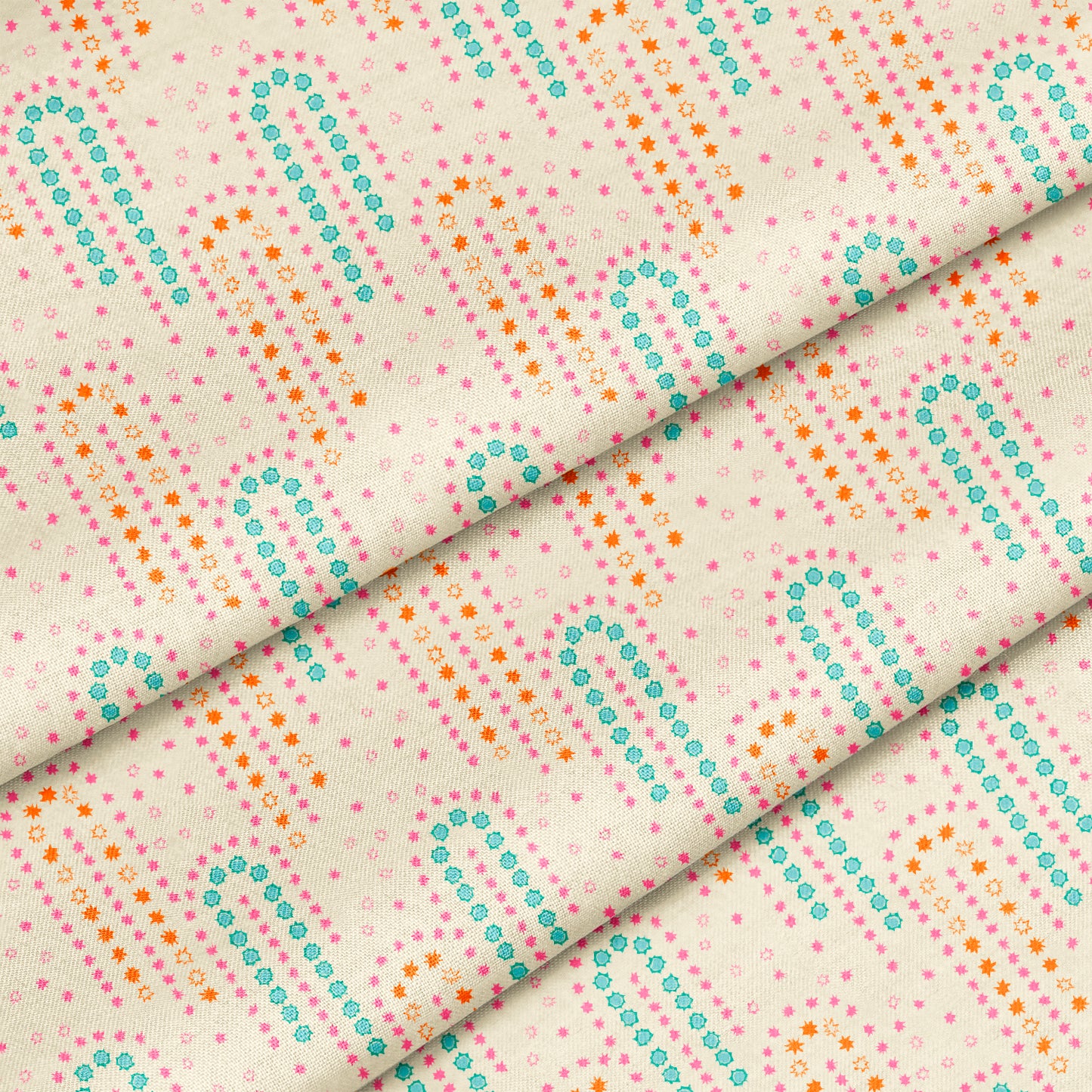 Falling Stars Cream and Pink