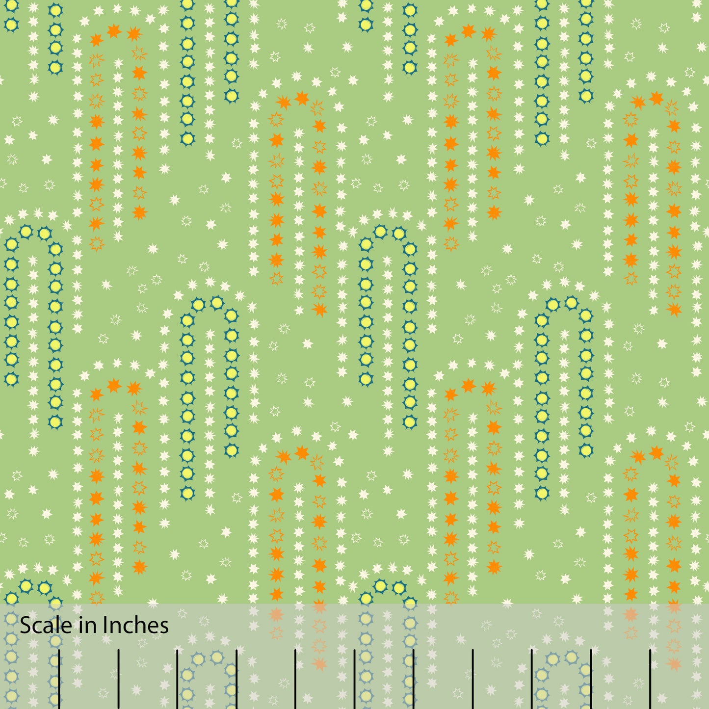 Falling Stars Green and Orange