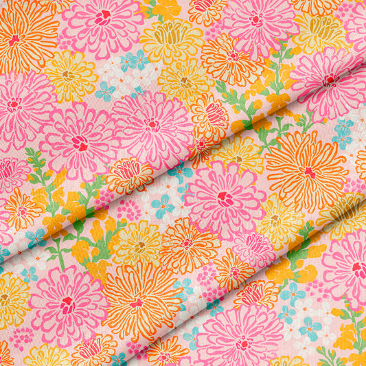 Zinnia and Snap Dragon Floral Pink