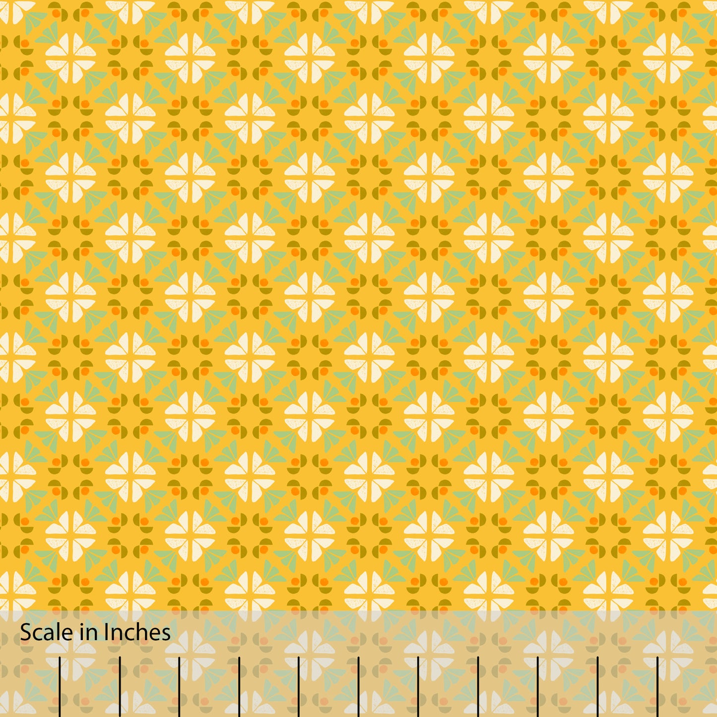 Geometric Medallion Tile Golden Yellow