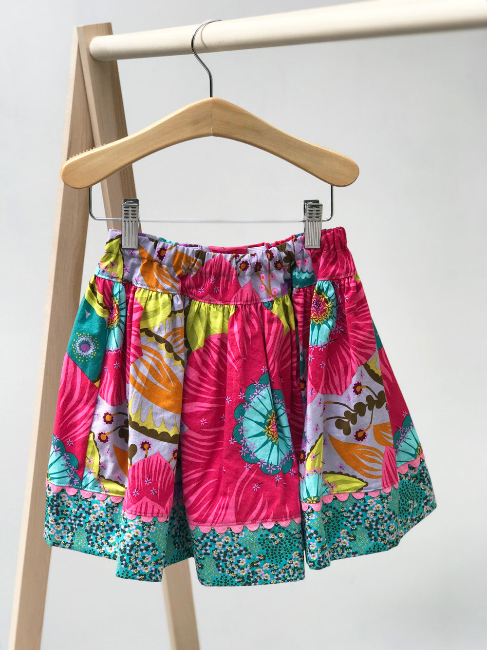 favorite twirl skirt in big bloom rose - little girl Pearl