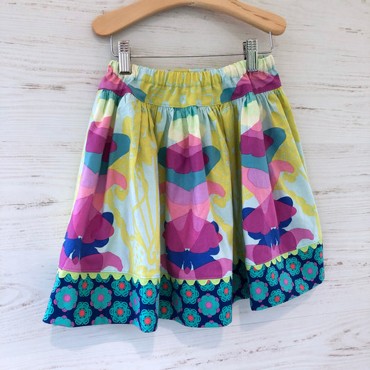 favorite twirl skirt in aqua ghost nouveau - little girl Pearl