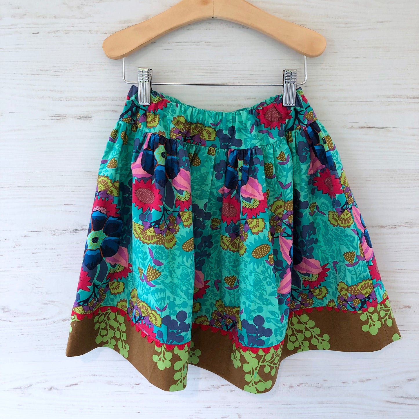 favorite twirl skirt in jade floral bouquet, sizes 3T 4T 5 6 7 8 - little girl Pearl