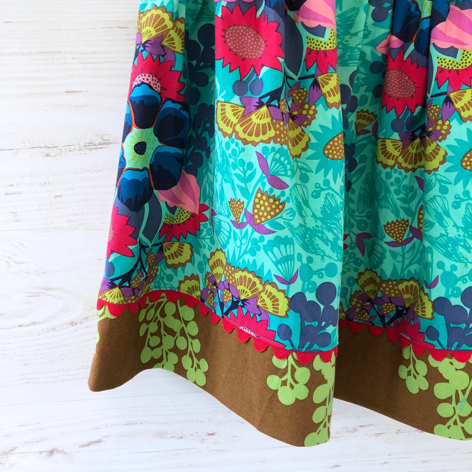favorite twirl skirt in jade floral bouquet, sizes 3T 4T 5 6 7 8 - little girl Pearl