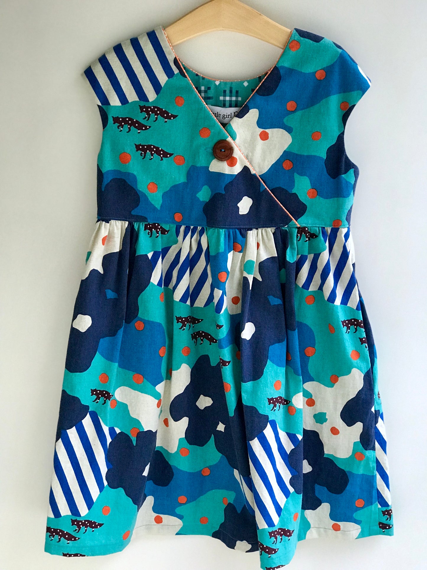 criss cross dress in polka dot fox - little girl Pearl