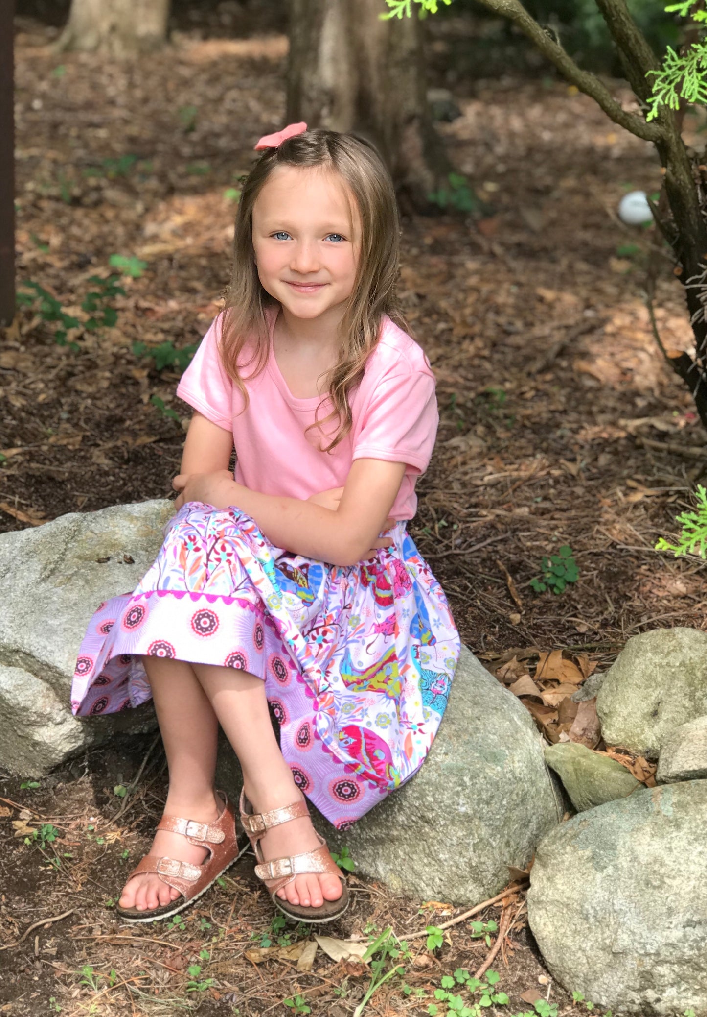 Favorite Twirl skirt in pink moth, sizes 3T 4T 5 6 7 8 - little girl Pearl