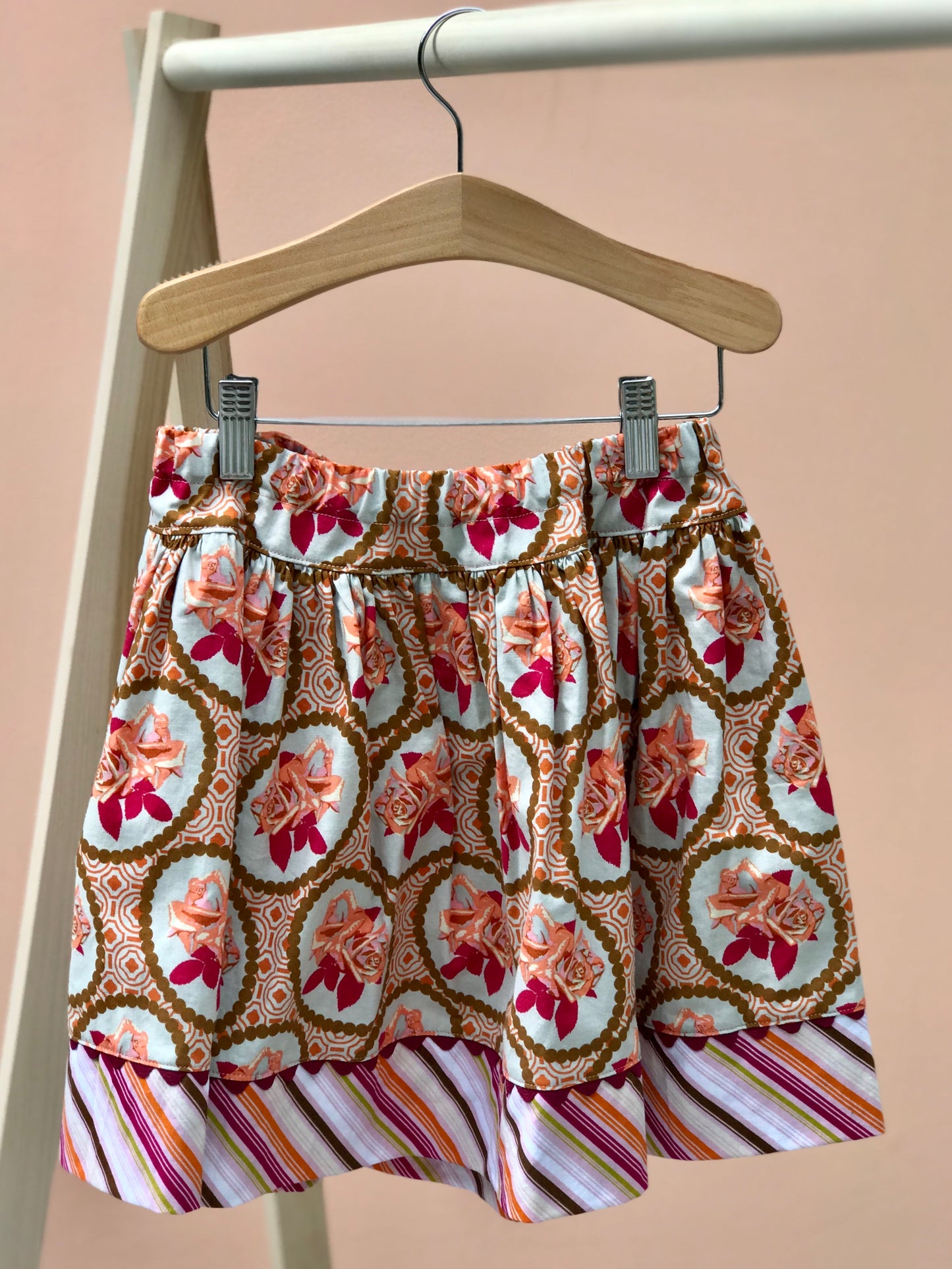 favorite twirl skirt in fall garden portrait - little girl Pearl