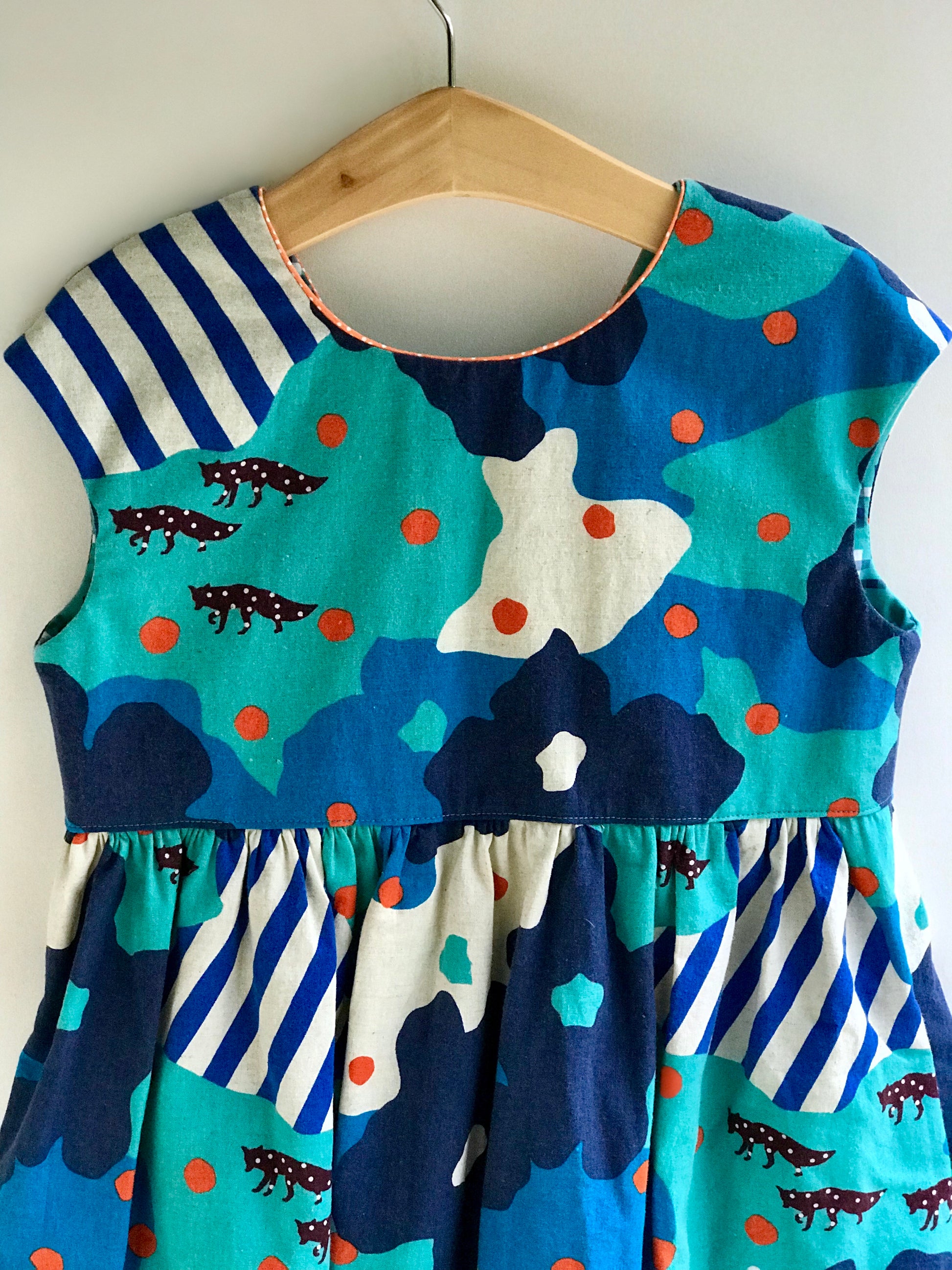 criss cross dress in polka dot fox - little girl Pearl
