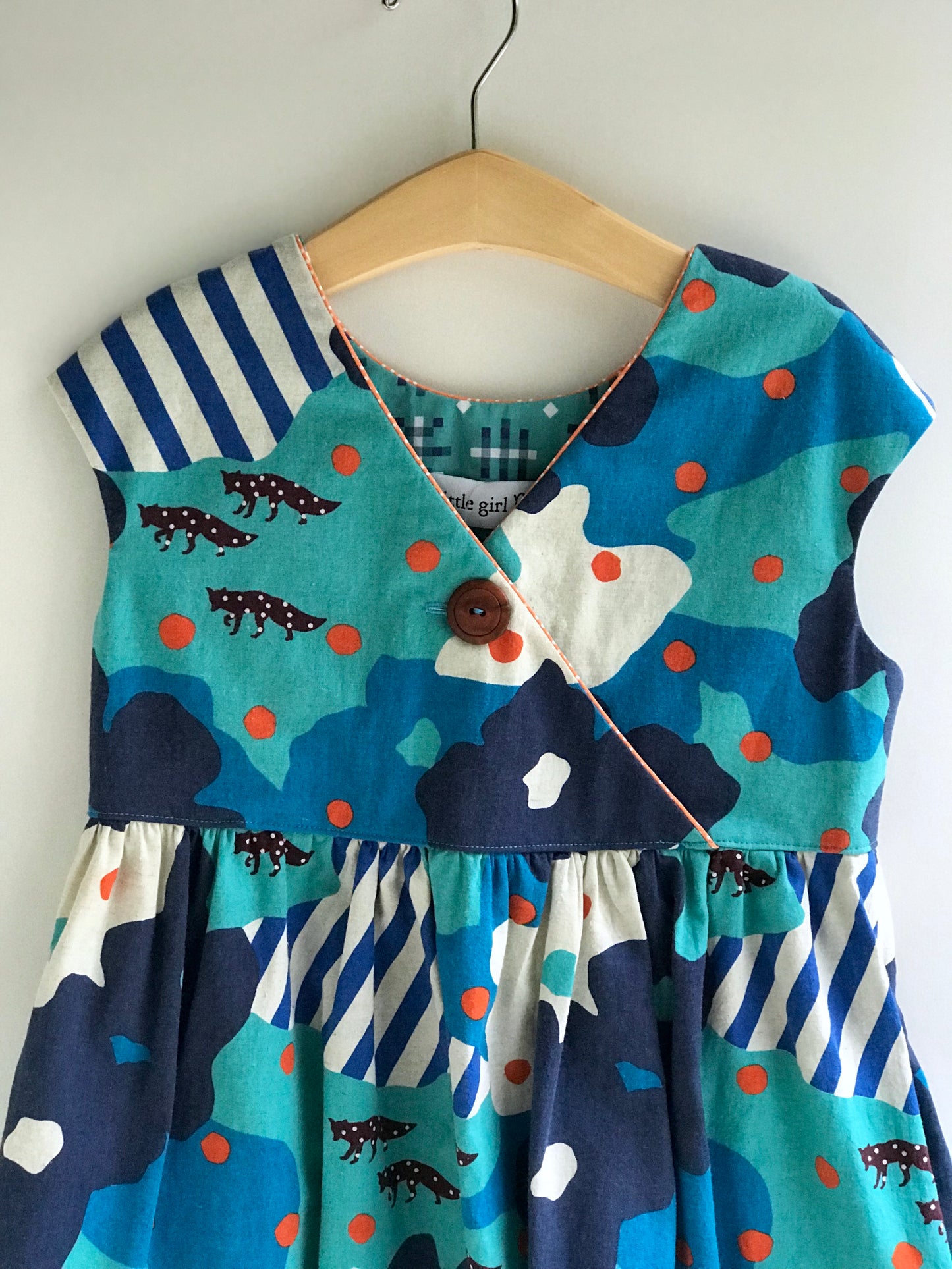 criss cross dress in polka dot fox - little girl Pearl