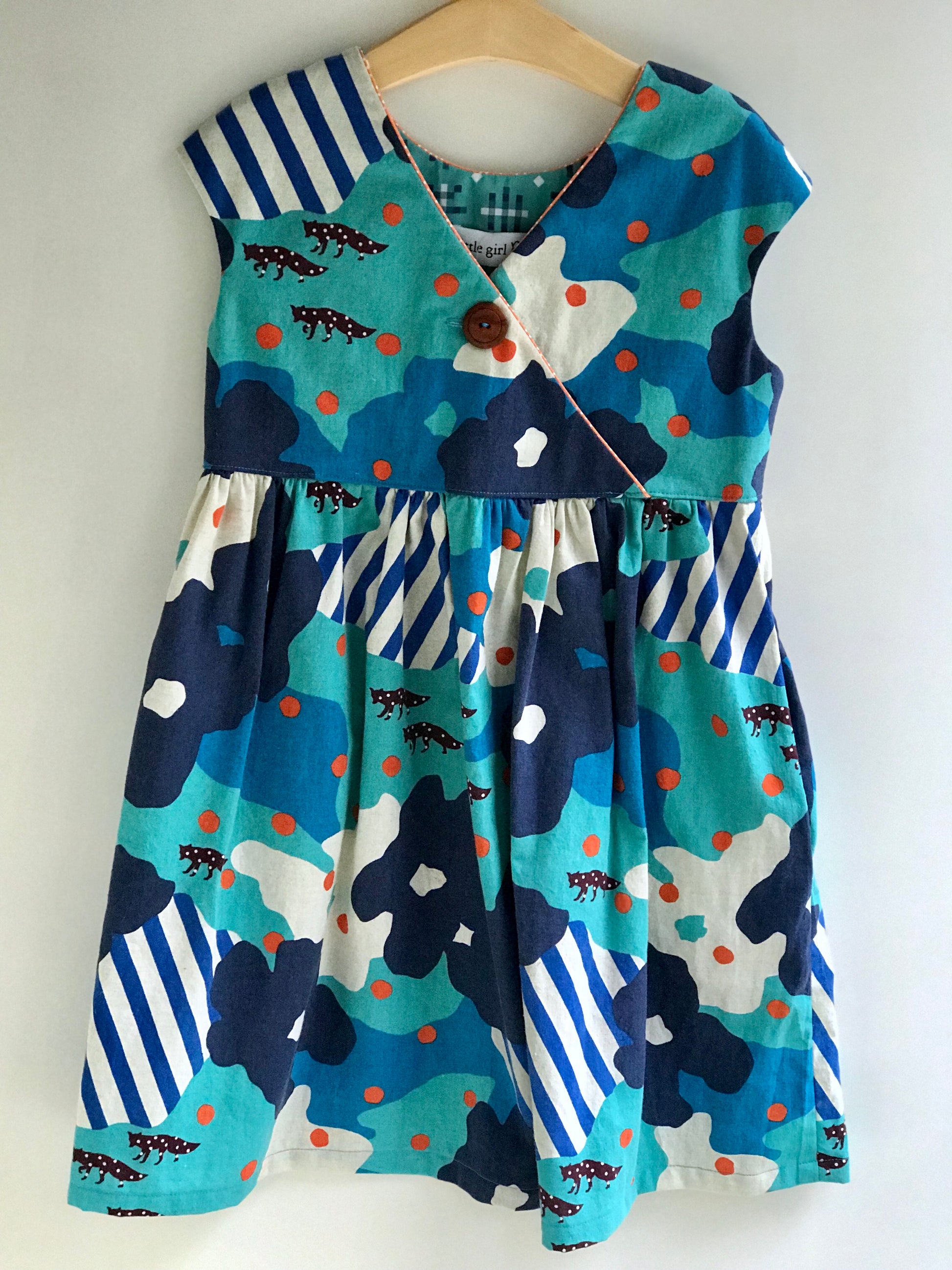 criss cross dress in polka dot fox - little girl Pearl