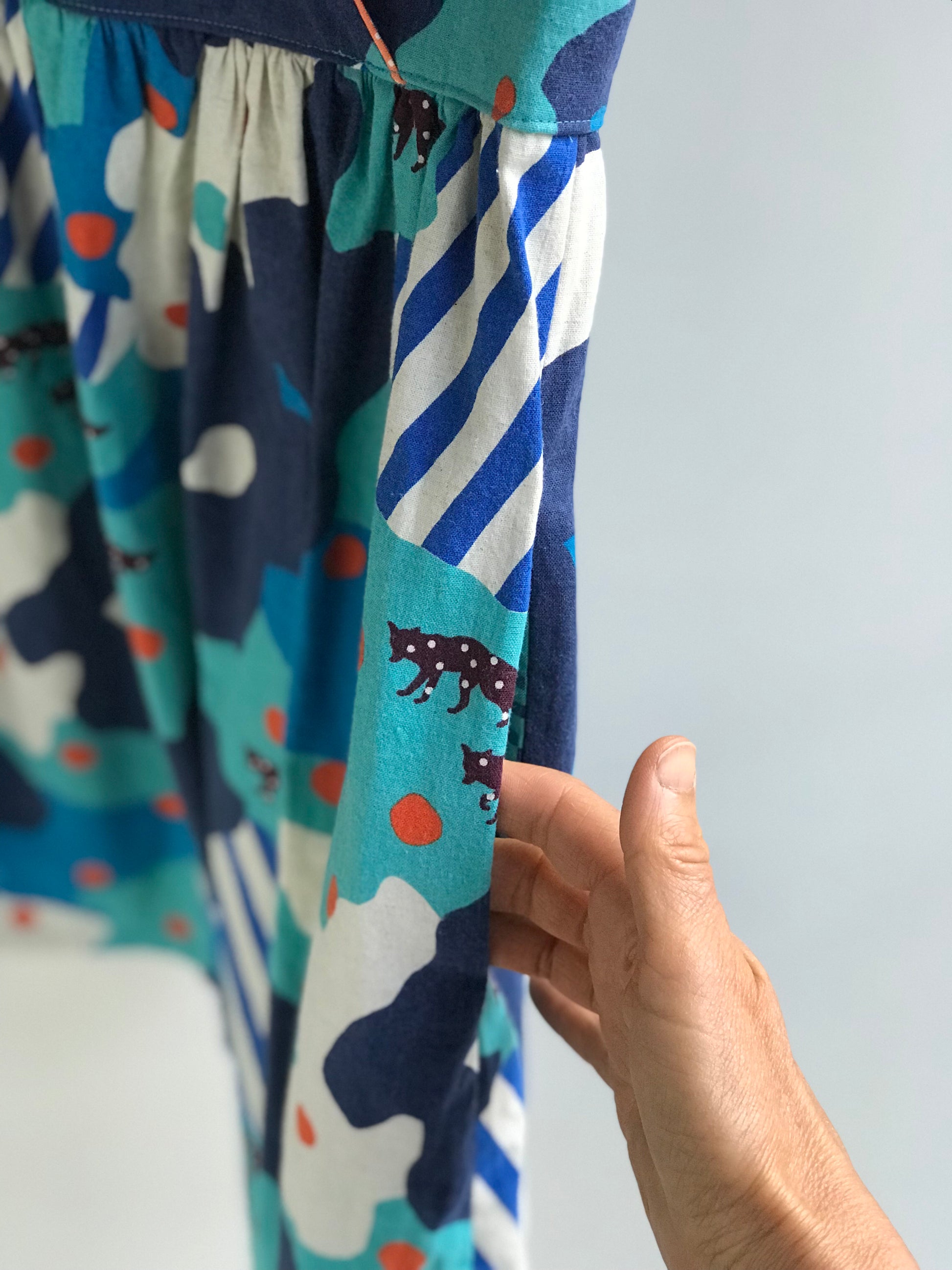 criss cross dress in polka dot fox - little girl Pearl