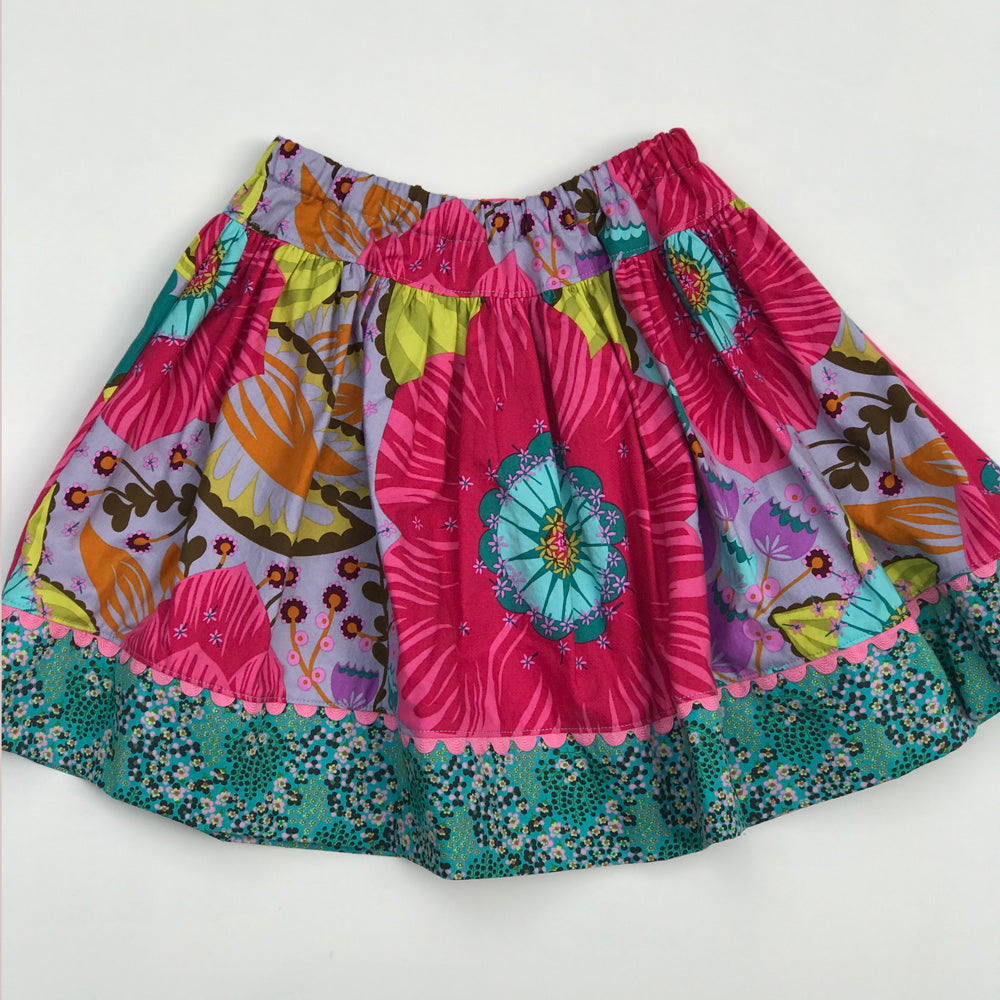 favorite twirl skirt in big bloom rose - little girl Pearl