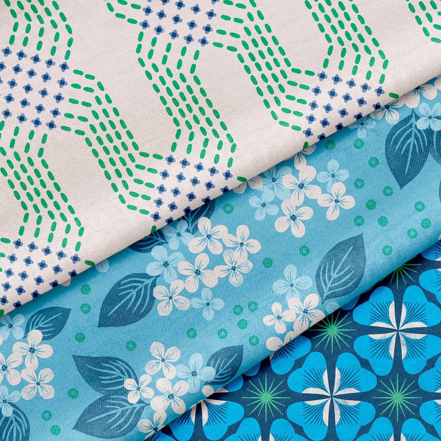 Color Story | Navy Blue and Kelly Green Fabric