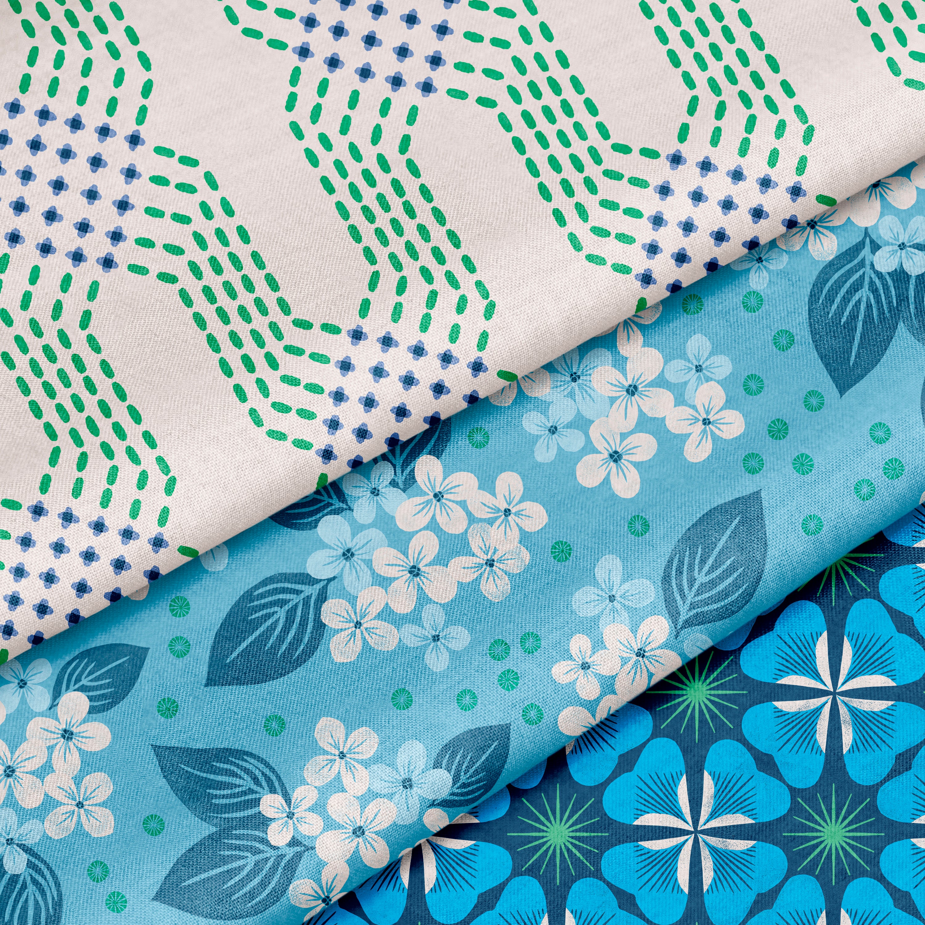 Color Story | Navy Blue and Kelly Green Fabric