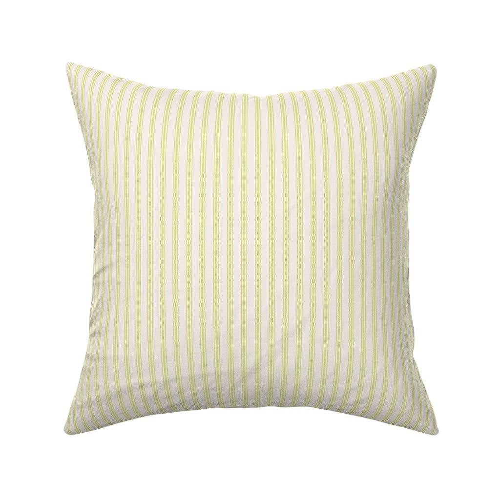 Classic Ticking Stripe Fabric by the Yard Lime Green