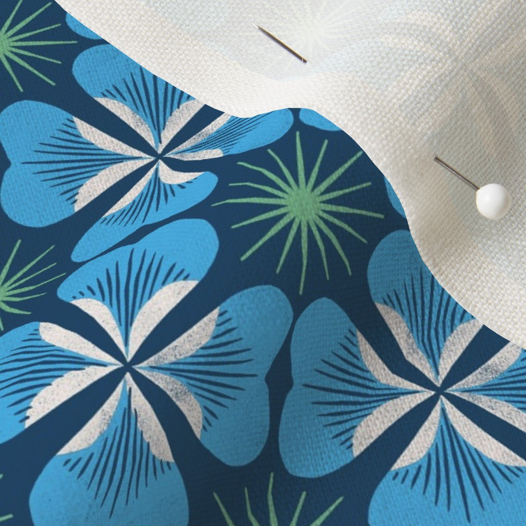 Four Leaf Clover Organic Geometric Fabric by the Yard