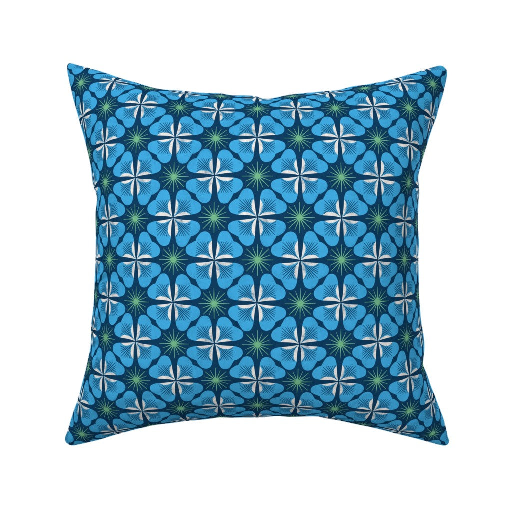 Four Leaf Clover Organic Geometric Fabric by the Yard