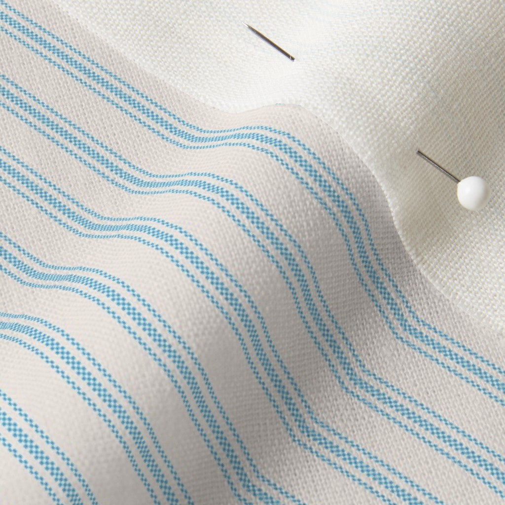 Classic Ticking Stripe Fabric by the Yard Turquoise