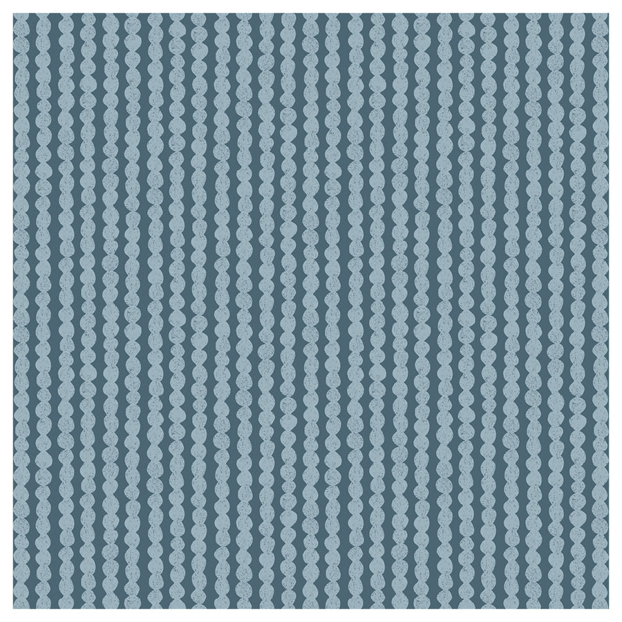 Textile pattern with connected bubbles on a blue background