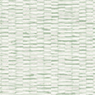 A close-up of a textured wallpaper featuring horizontal off-white brushstroke marks over a pale sage green background.