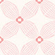 A repeating geometric pattern featuring pink stylized flower or fan motifs on a warm off-white background.