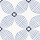 A repeating geometric pattern featuring four-pointed star-like motifs in light blue and dark blue on a white background.