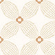 A repeating geometric pattern featuring stylized floral or fan-like motifs in warm beige and tan on an off-white background.