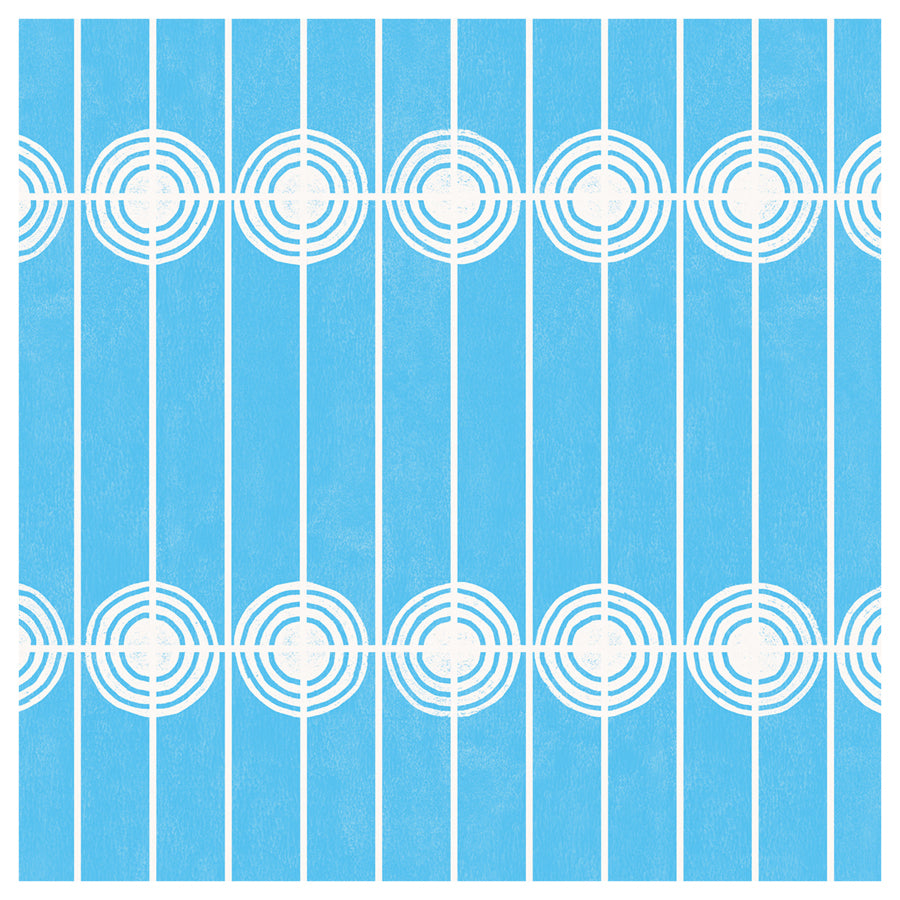 bright blue rectangular grid pattern with bullseye design