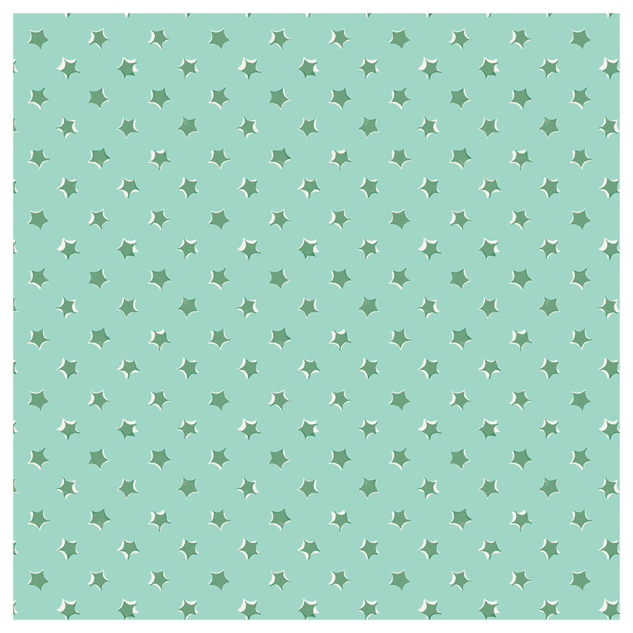 Pattern of small stars on a teal background