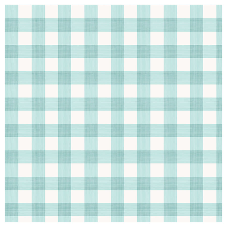 Plaid pattern with alternating light blue and white squares