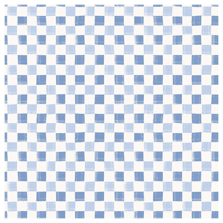 Checkered pattern with blue and white squares