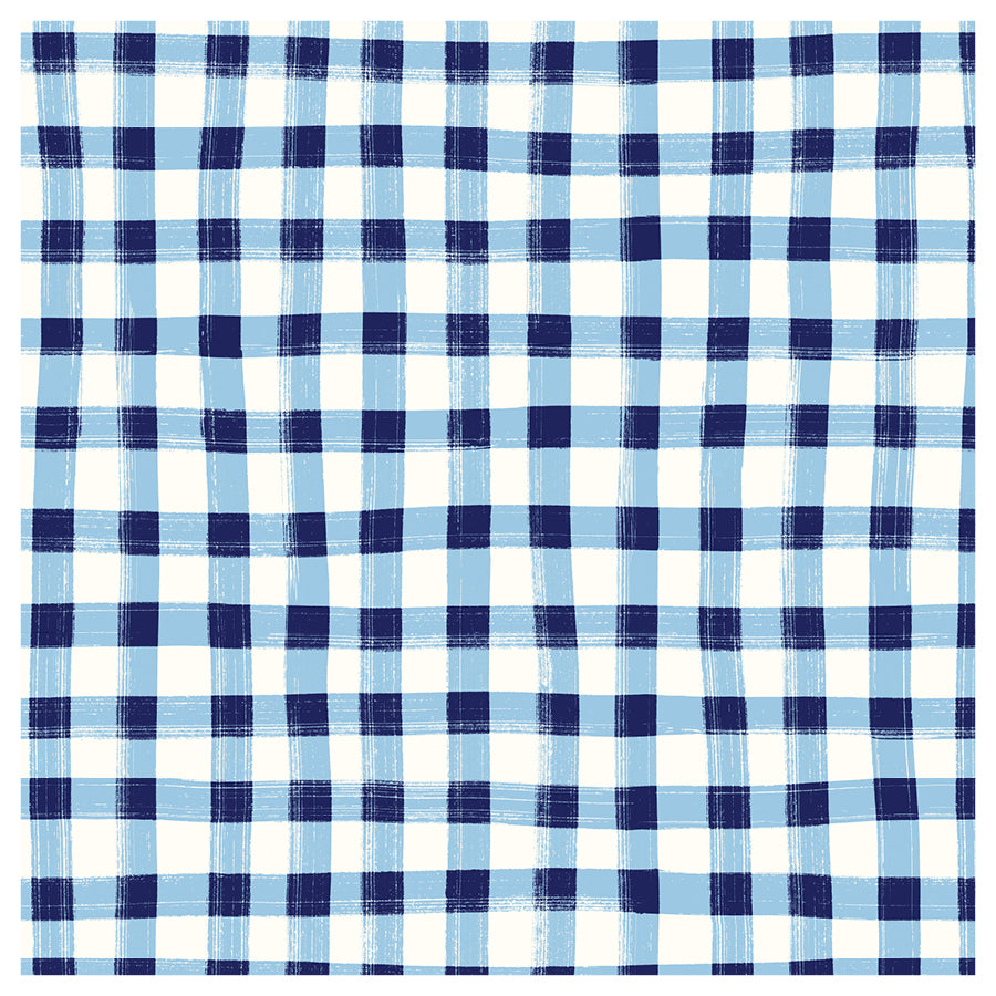 Blue and white checkered fabric pattern