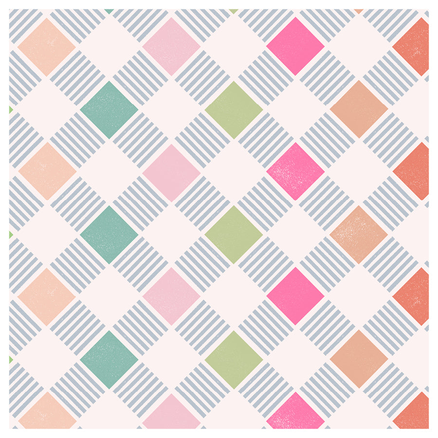 Colorful geometric pattern on a white background