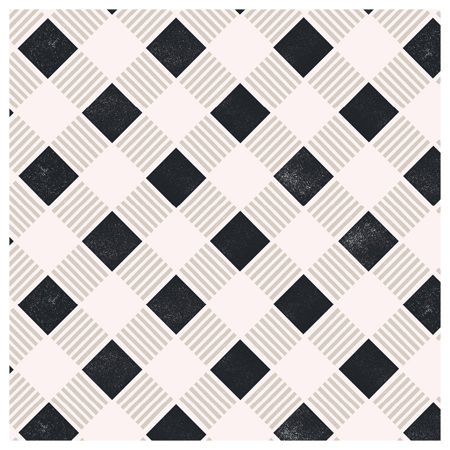 Black and white geometric tile pattern
