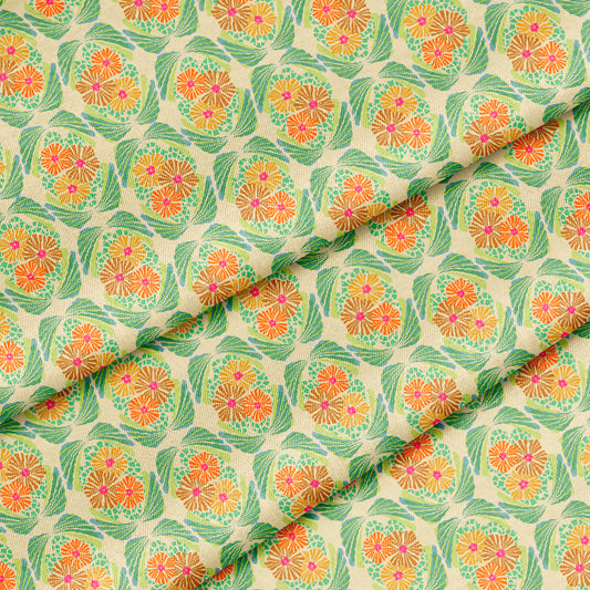 Modern Art Deco Floral Green and Cinnamon