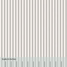 Classic Mattress Ticking stripe in charcoal black with an overlaid inch scale.